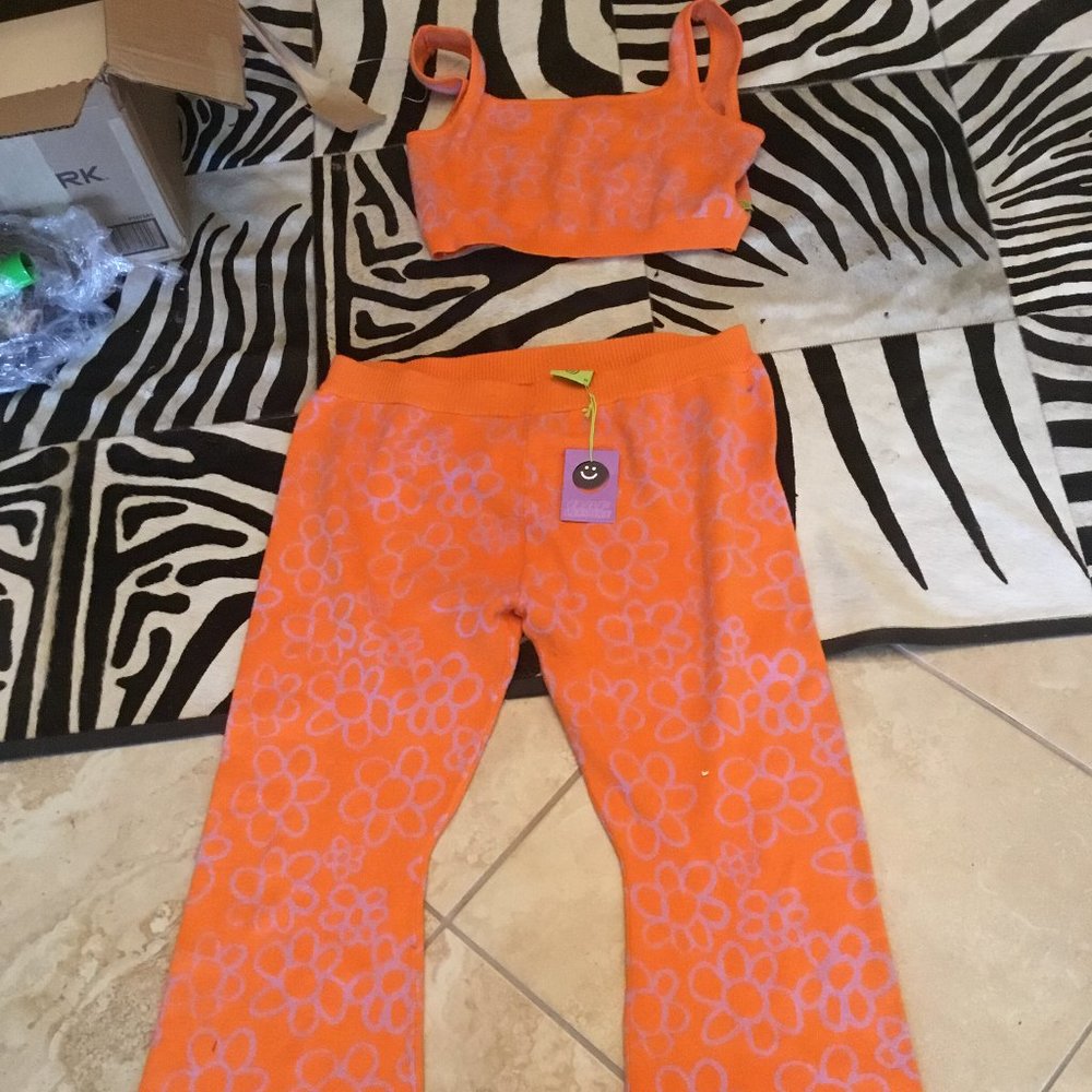 Lazy Oaf pants and top set  size 22 UK New